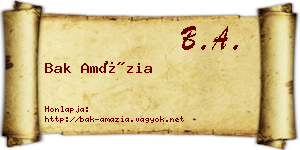 Bak Amázia névjegykártya